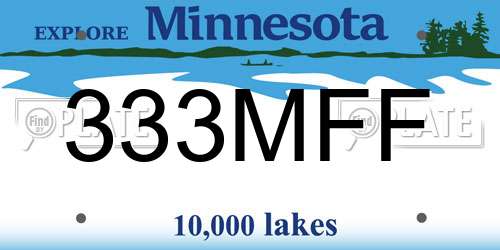333MFF Minnesota License Plate