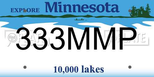 333MMP Minnesota License Plate