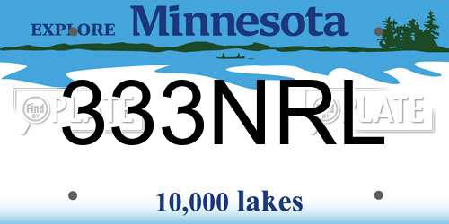 333NRL Minnesota License Plate