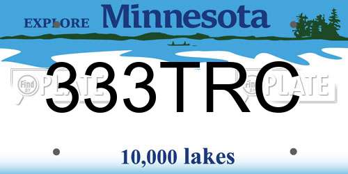 333TRC Minnesota License Plate