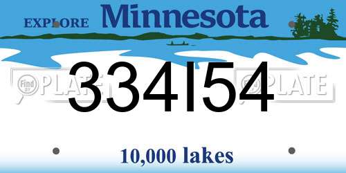 334I54 Minnesota License Plate