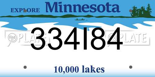 334I84 Minnesota License Plate