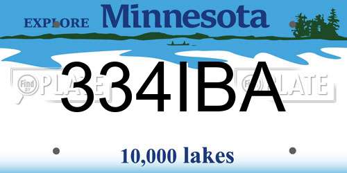 334IBA Minnesota License Plate