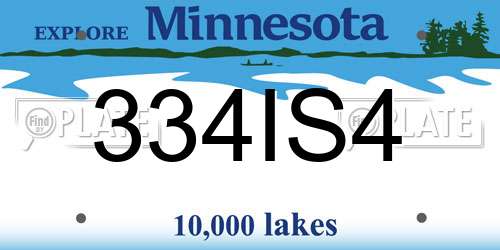 334IS4 Minnesota License Plate
