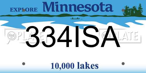 334ISA Minnesota License Plate