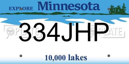 334JHP Minnesota License Plate