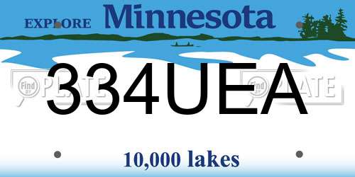 334UEA Minnesota License Plate
