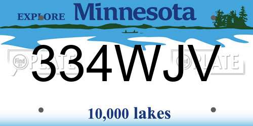 334WJV Minnesota License Plate