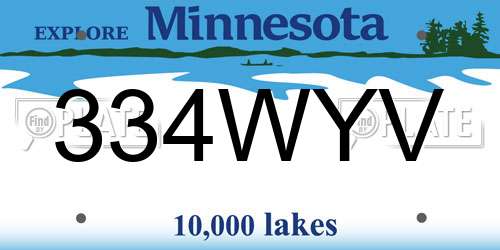 334WYV Minnesota License Plate
