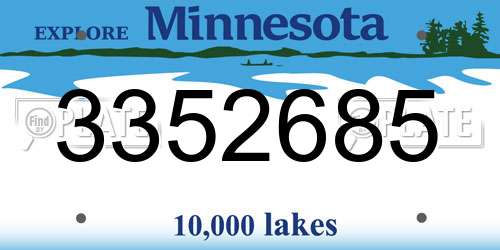 3352685 Minnesota License Plate
