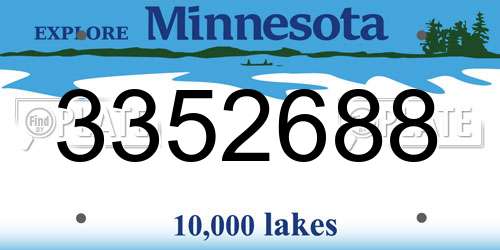 3352688 Minnesota License Plate