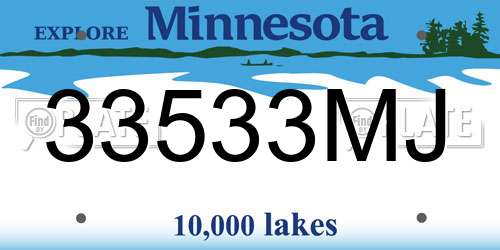 33533MJ Minnesota License Plate
