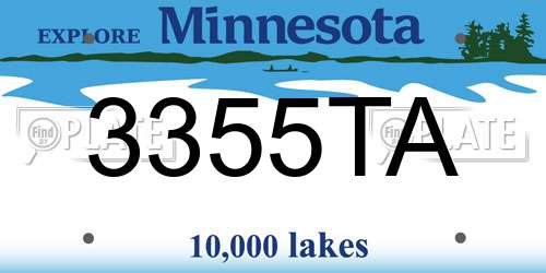 3355TA Minnesota License Plate