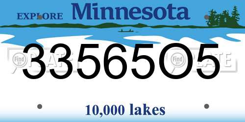 33565O5 Minnesota License Plate