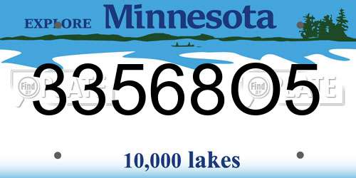 33568O5 Minnesota License Plate