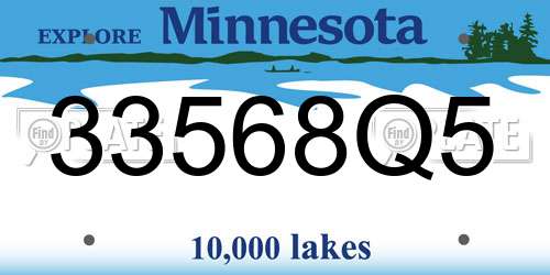 33568Q5 Minnesota License Plate