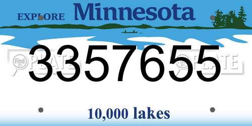 3357655 Minnesota License Plate