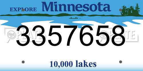 3357658 Minnesota License Plate