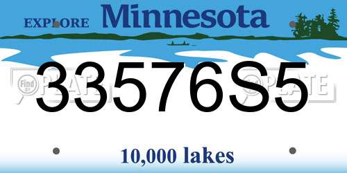 33576S5 Minnesota License Plate