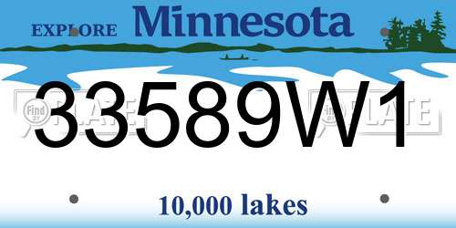 33589W1 Minnesota License Plate