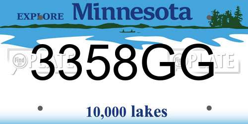 3358GG Minnesota License Plate