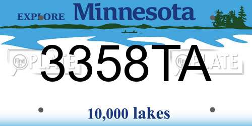 3358TA Minnesota License Plate