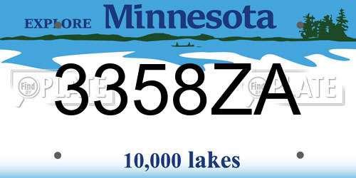 3358ZA Minnesota License Plate