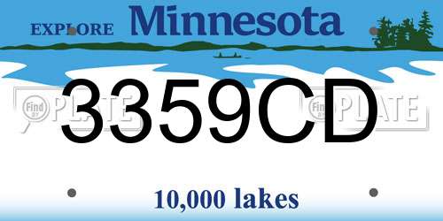 3359CD Minnesota License Plate