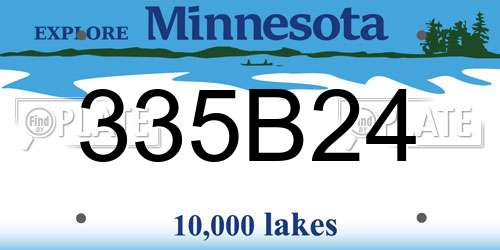 335B24 Minnesota License Plate