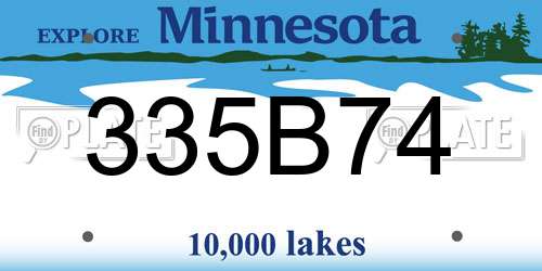 335B74 Minnesota License Plate