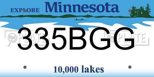 335BGG Minnesota License Plate