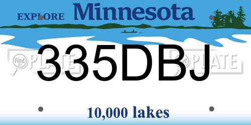 335DBJ Minnesota License Plate