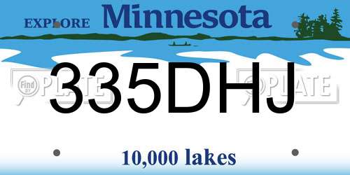 335DHJ Minnesota License Plate