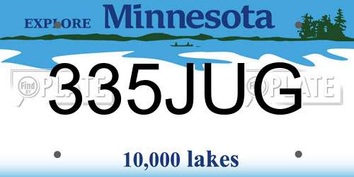 335JUG Minnesota License Plate