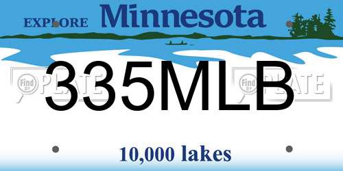 335MLB Minnesota License Plate