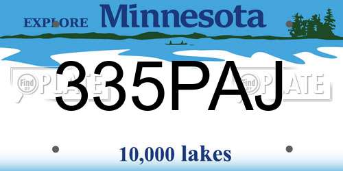 335PAJ Minnesota License Plate