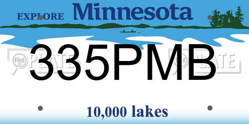335PMB Minnesota License Plate