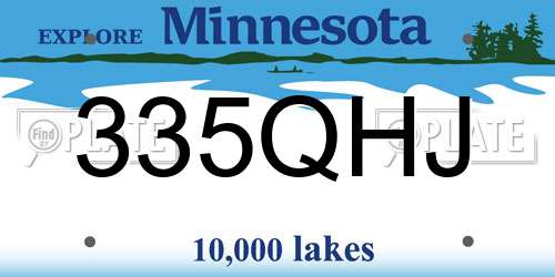 335QHJ Minnesota License Plate