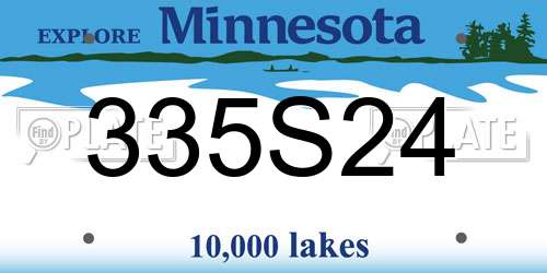 335S24 Minnesota License Plate