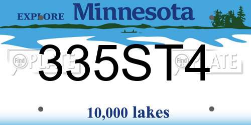 335ST4 Minnesota License Plate