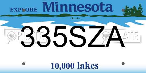 335SZA Minnesota License Plate