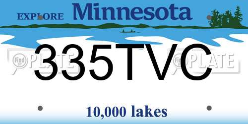 335TVC Minnesota License Plate