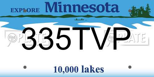 335TVP Minnesota License Plate