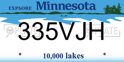 335VJH Minnesota License Plate