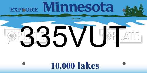 335VUT Minnesota License Plate