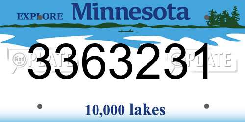 3363231 Minnesota License Plate