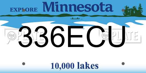 336ECU Minnesota License Plate