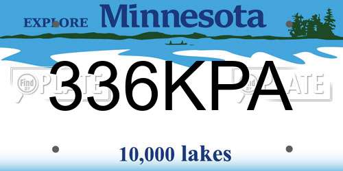 336KPA Minnesota License Plate