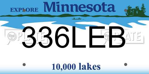 336LEB Minnesota License Plate