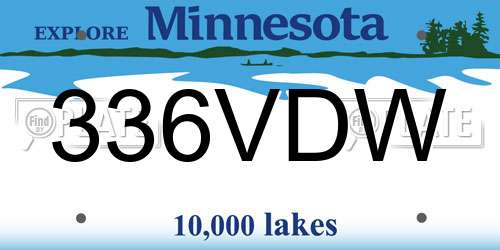336VDW Minnesota License Plate